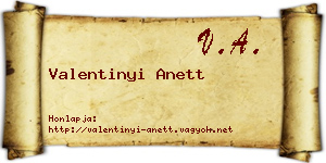 Valentinyi Anett névjegykártya