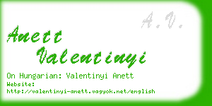anett valentinyi business card